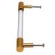 Clear Golden Medium Cylinder Glass Door Handles